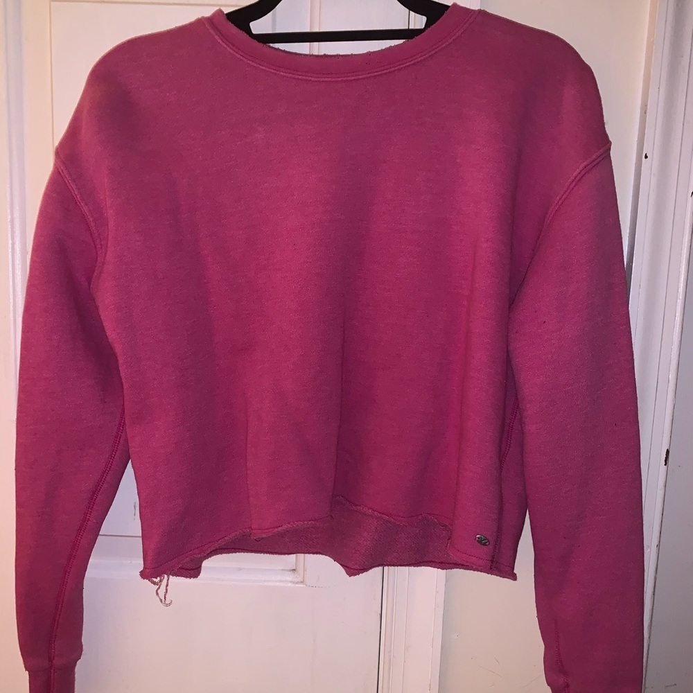 American Eagle Pink Cropped Sweatshirt
